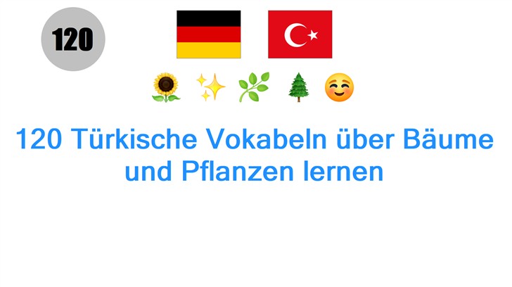 120 Türkische Vokabeln über Bäume und Pflanzen lernen